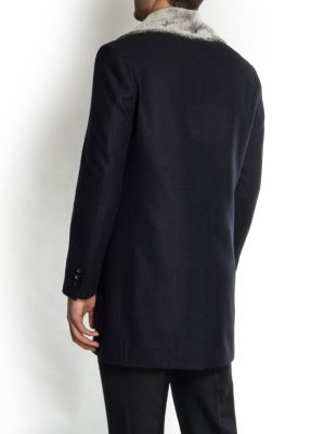 پالتو سرمه ای یقه خزدار ال سی من 9