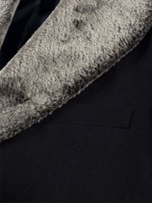 پالتو سرمه ای یقه خزدار ال سی من 9