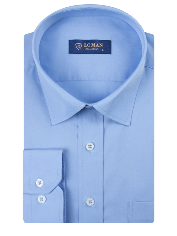 پیراهن آستین بلند مردانه آبی ال سی من 4