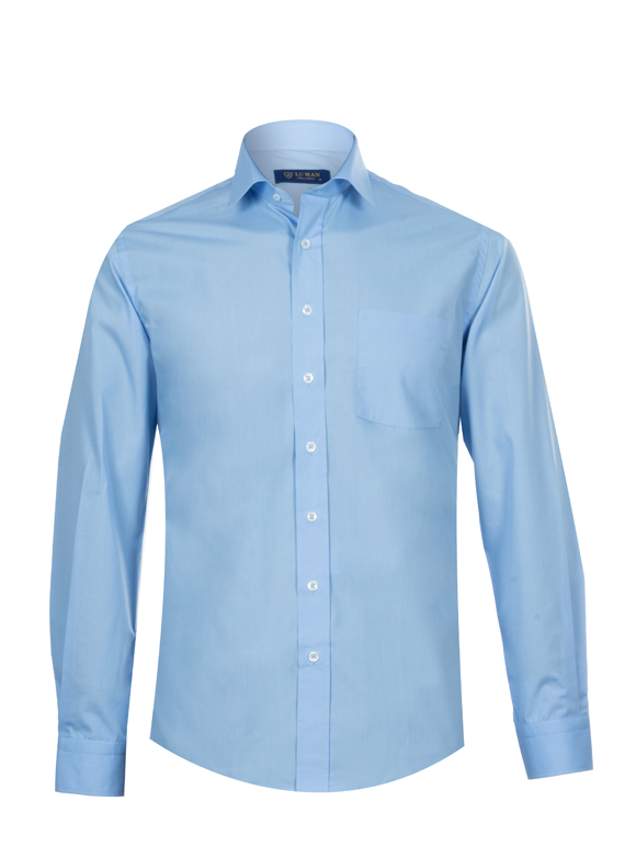 پیراهن آستین بلند مردانه آبی ال سی من 4