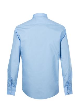 پیراهن آستین بلند مردانه آبی ال سی من 4