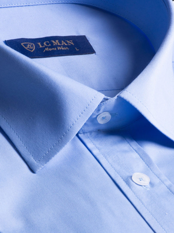 پیراهن آستین بلند مردانه آبی ال سی من 4
