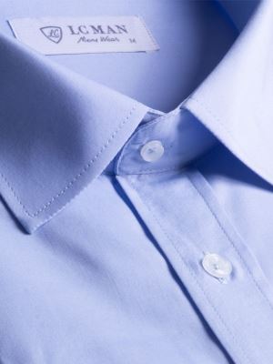 پیراهن مردانه آبی روشن آستین بلند ال سی من 11