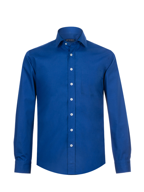 پیراهن مردانه سرمه ای ساده آستین بلند ال سی من 6
