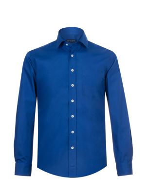 پیراهن مردانه سرمه ای ساده آستین بلند ال سی من 6