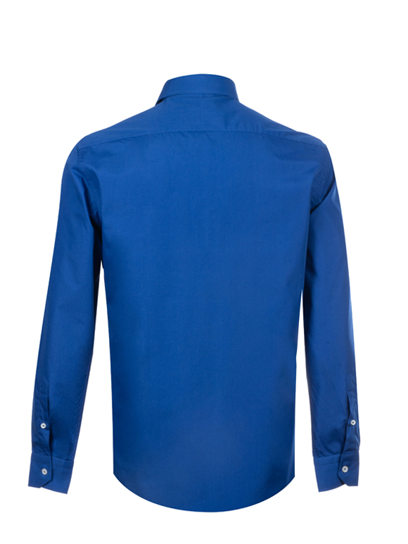 پیراهن مردانه سرمه ای ساده آستین بلند ال سی من 6