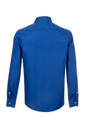 پیراهن مردانه سرمه ای ساده آستین بلند ال سی من 6