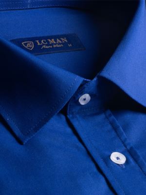 پیراهن مردانه سرمه ای ساده آستین بلند ال سی من 6