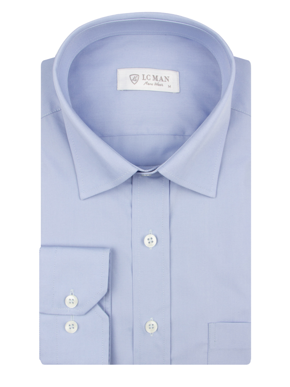 پیراهن مردانه آبی روشن آستین بلند ال سی من 12