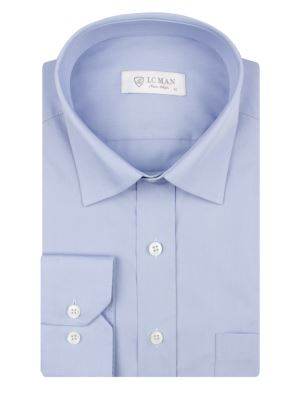 پیراهن مردانه آبی روشن آستین بلند ال سی من 12
