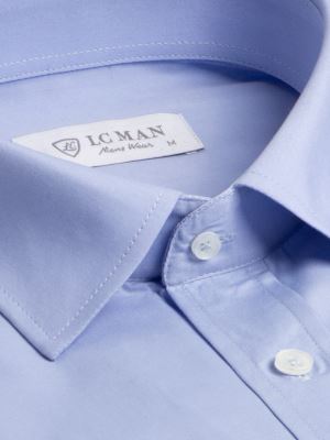 پیراهن مردانه آبی روشن آستین بلند ال سی من 12