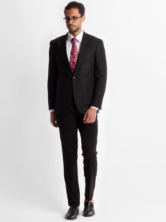 کت تک مردانه مشکی حصیری ال سی من 144