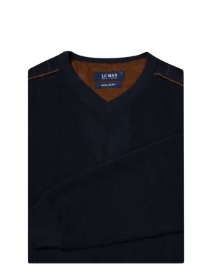 پلیور یقه هفت سرمه ای ال سی من 1