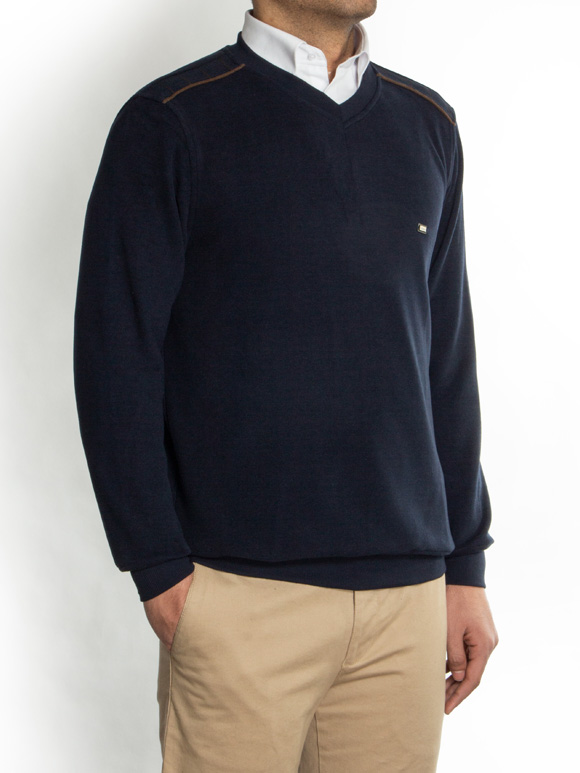 پلیور یقه هفت سرمه ای ال سی من 1