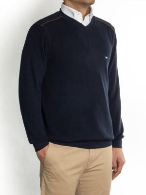 پلیور یقه هفت سرمه ای ال سی من 1