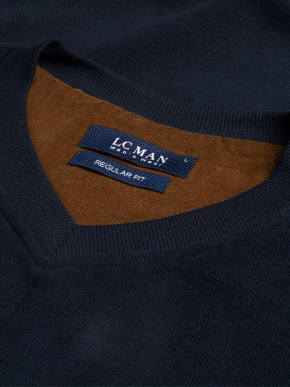 پلیور یقه هفت سرمه ای ال سی من 1