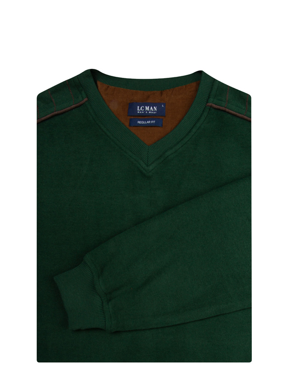 پلیور یقه هفت سبز ال سی من 25