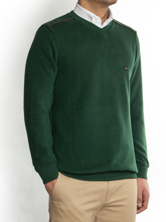 پلیور یقه هفت سبز ال سی من 25
