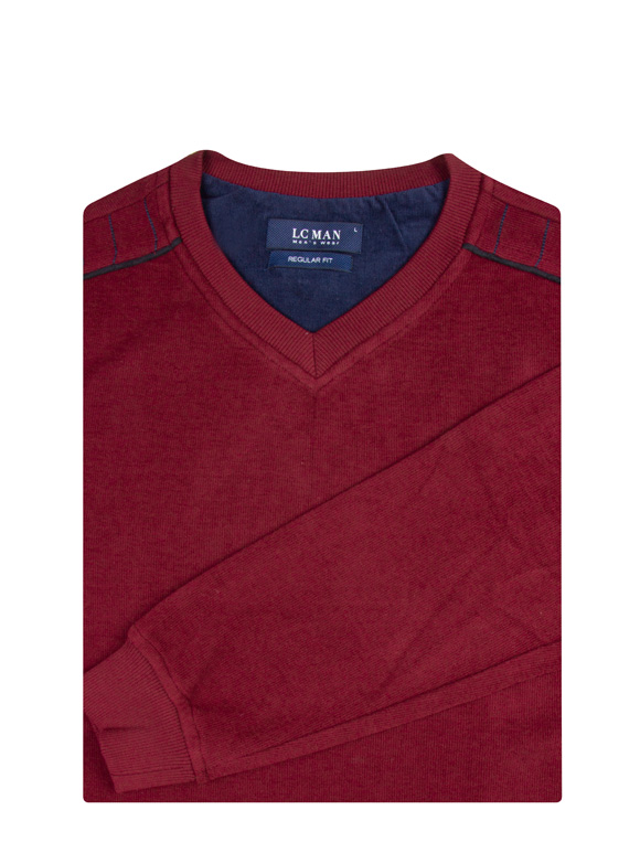 پلیور یقه هفت قرمز ال سی من 25