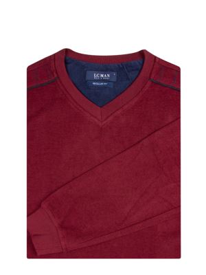 پلیور یقه هفت قرمز ال سی من 25