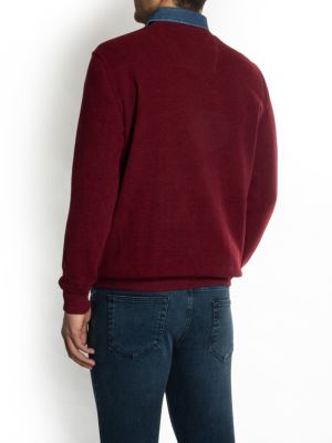 پلیور یقه هفت قرمز ال سی من 25