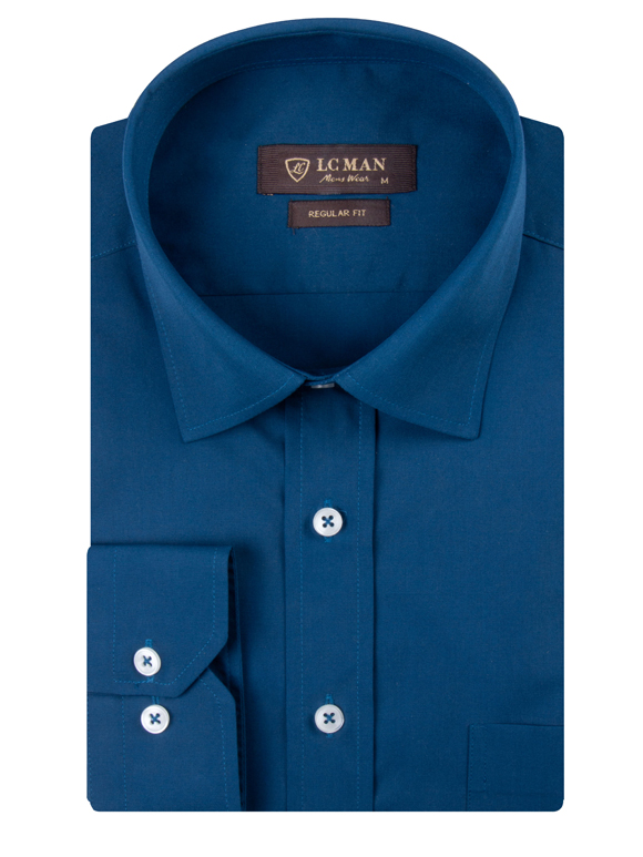 پیراهن مردانه سرمه ای آستین بلند ال سی من 10