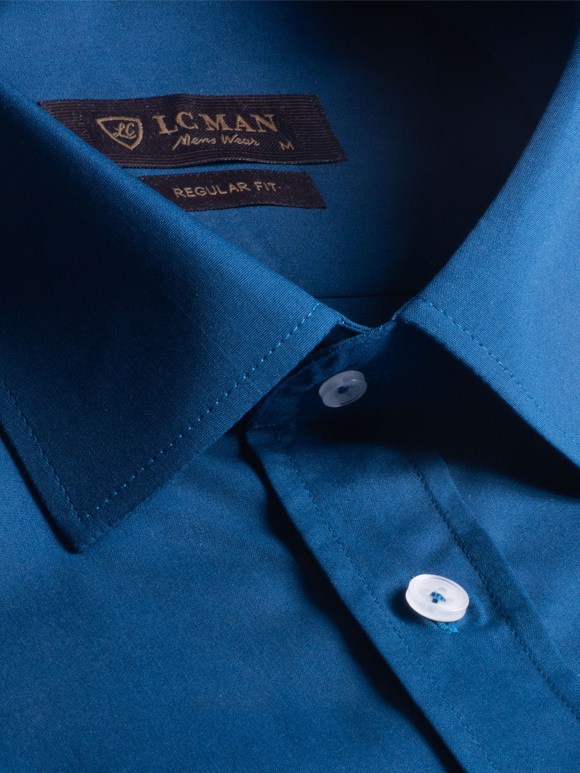 پیراهن مردانه سرمه ای آستین بلند ال سی من 10