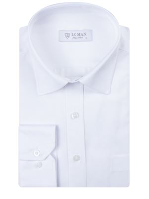 پیراهن مردانه سفید آستین بلند ال سی من 131