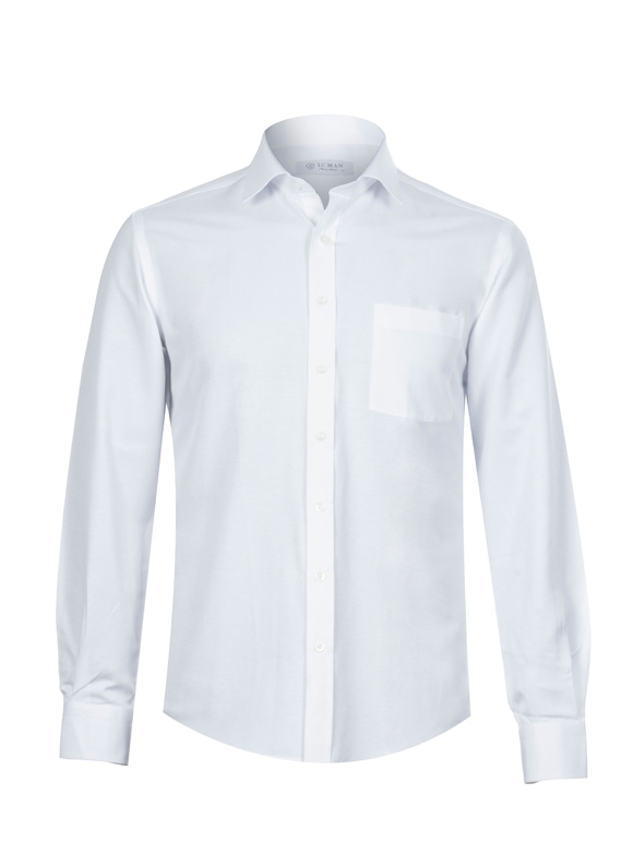 پیراهن مردانه سفید آستین بلند ال سی من 131