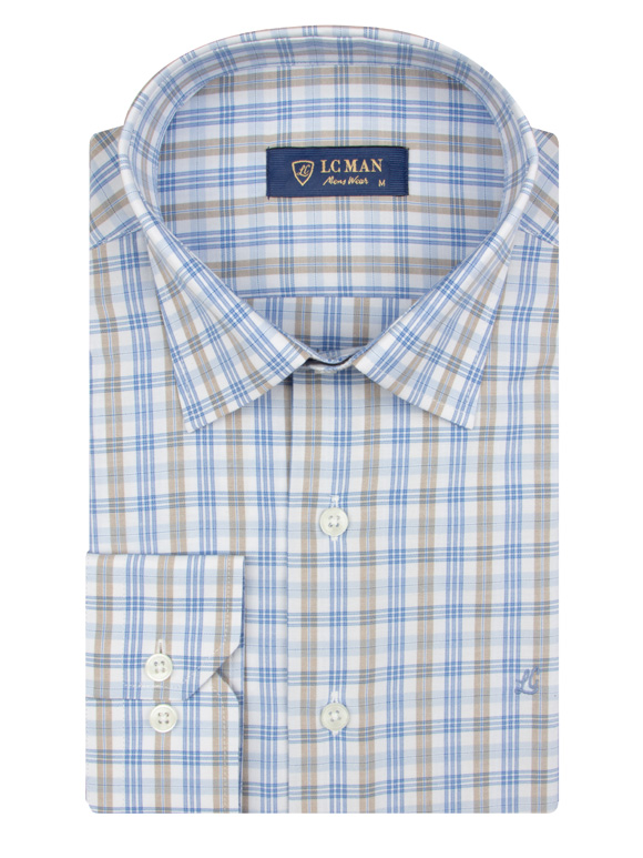 پیراهن چهارخانه آستین بلند مردانه 128