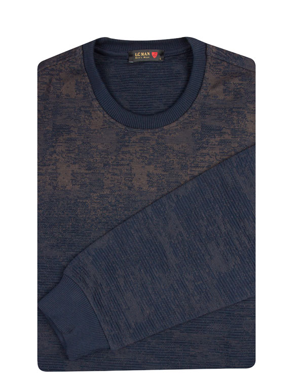 پلیور  یقه گرد طرح دار برجسته