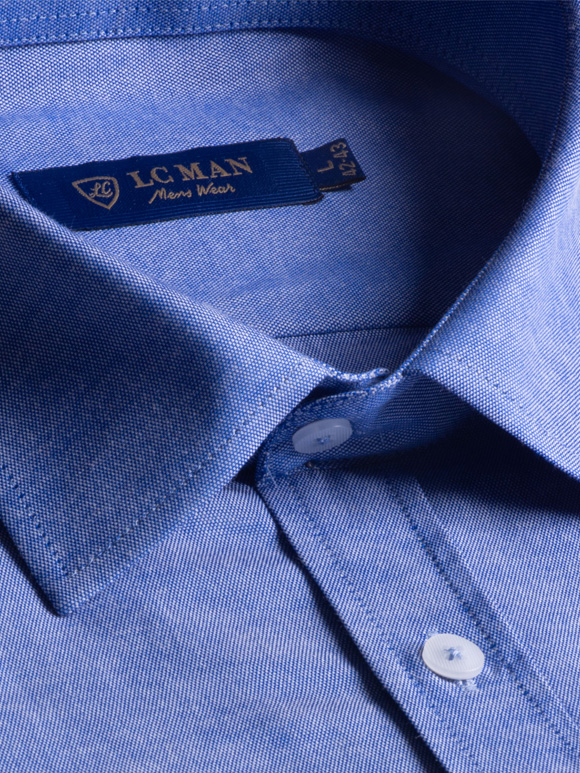 پیراهن مردانه آبی آستین بلند 131