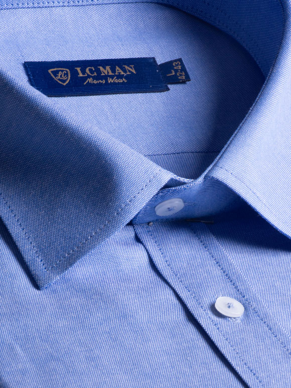 پیراهن آستین بلند مردانه آبی ال سی من 131