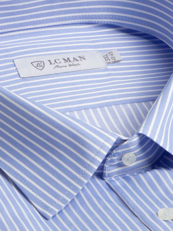 پیراهن راه راه آستین بلند آبی ال سی من 148