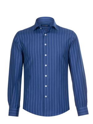 پیراهن مردانه راه راه آستین بلند ال سی من 145