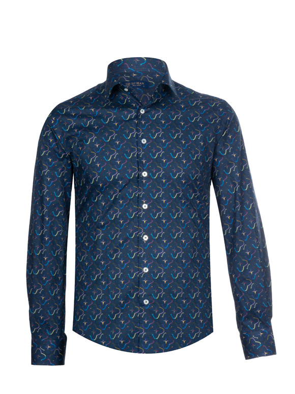 پیراهن طرح‌ دار مردانه آستین بلند ال سی من 147