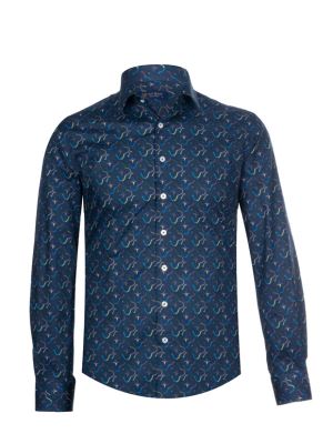 پیراهن طرح‌ دار مردانه آستین بلند ال سی من 147