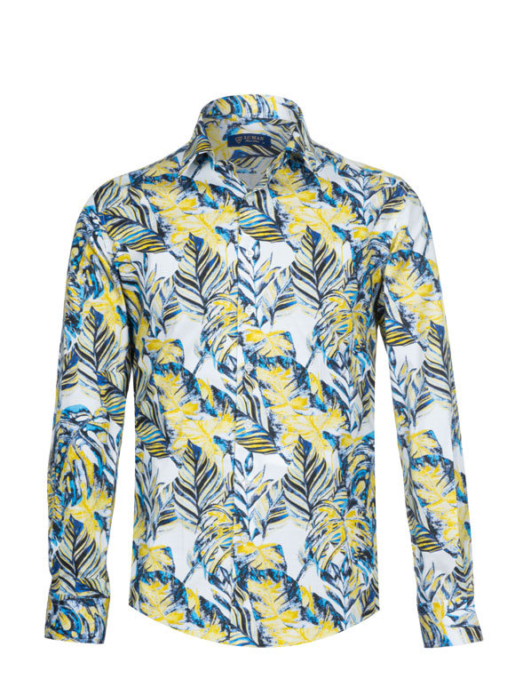 پیراهن مردانه طرح دار آستین بلند ال سی من 147