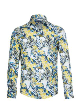 پیراهن مردانه طرح دار آستین بلند ال سی من 147