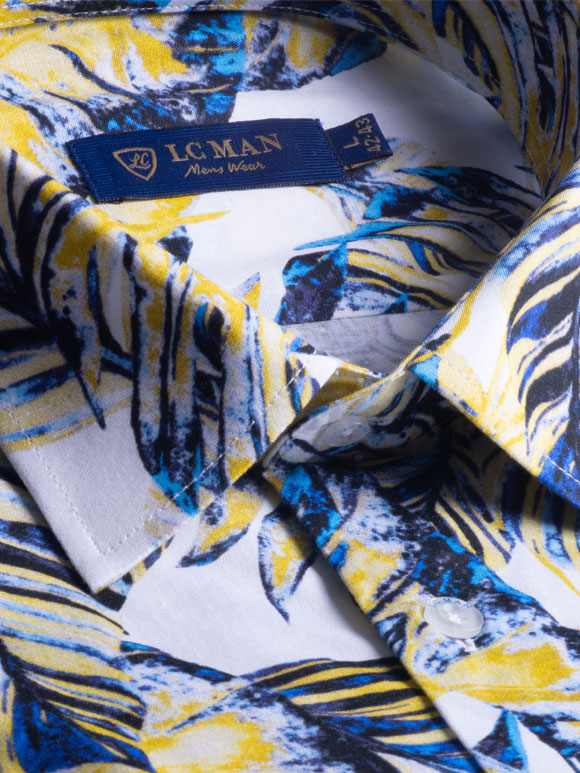 پیراهن مردانه طرح دار آستین بلند ال سی من 147