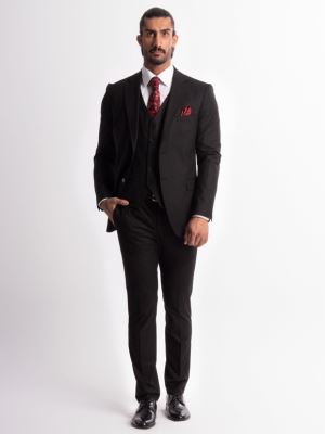 کت و شلوار و ژیله مشکی ال سی من 
