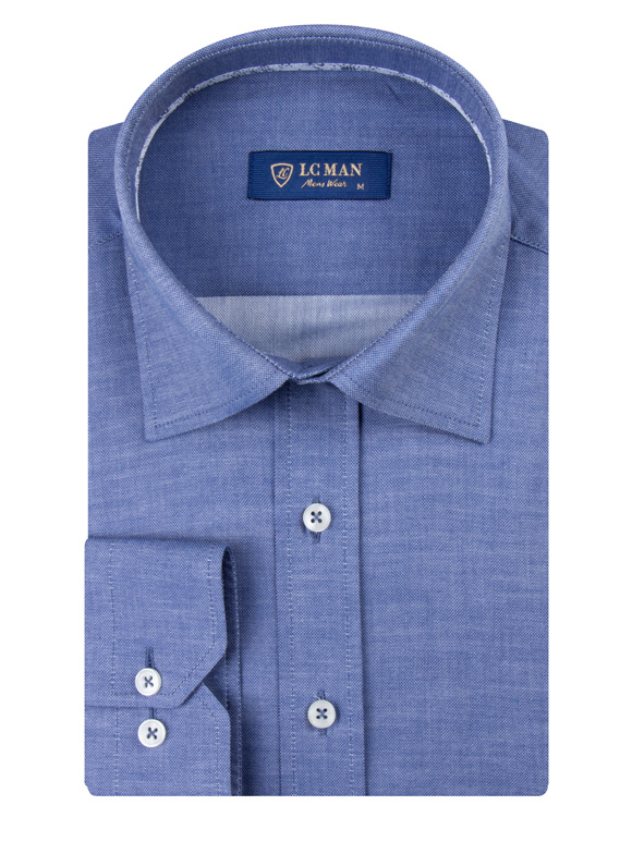 پیراهن مردانه آستین بلند سرمه ای ال سی من 096