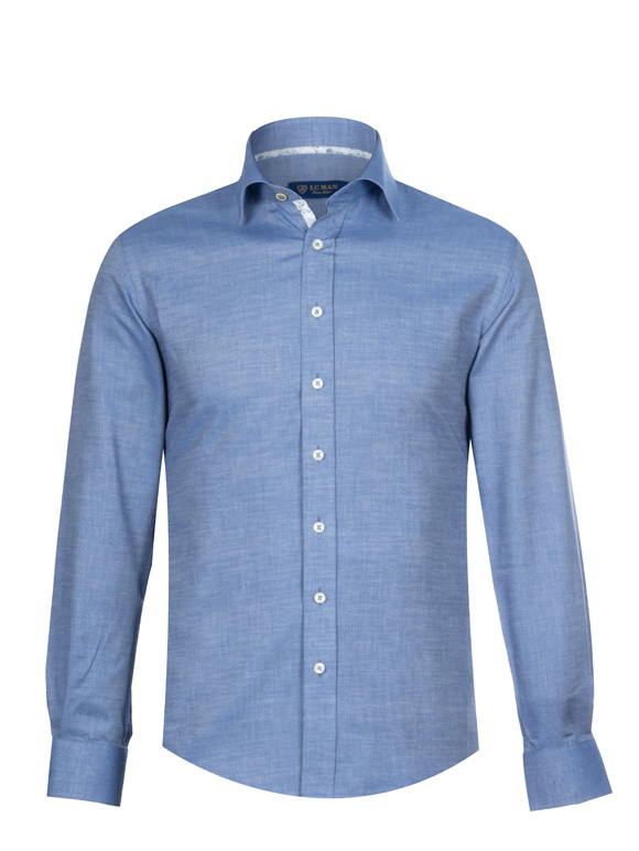 پیراهن مردانه آستین بلند سرمه ای ال سی من 096