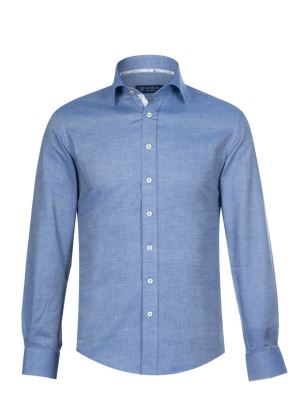 پیراهن مردانه آستین بلند سرمه ای ال سی من 096