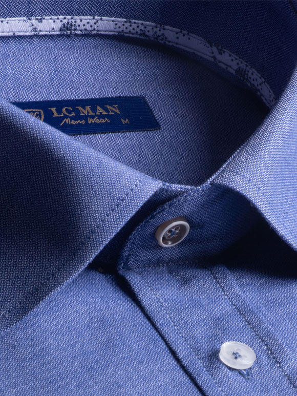 پیراهن مردانه آستین بلند سرمه ای ال سی من 096