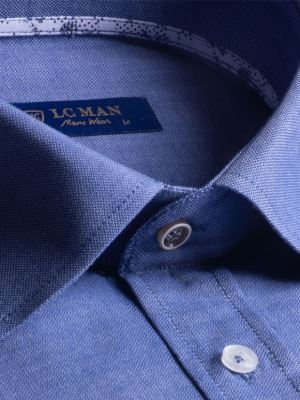 پیراهن مردانه آستین بلند سرمه ای ال سی من 096