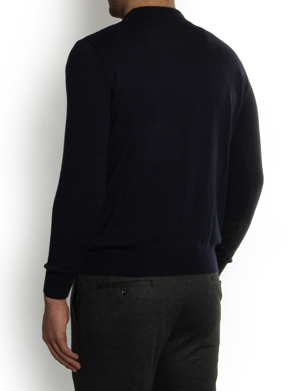 پلیور یقه دار بافت نیم زیپ