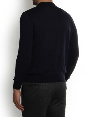 پلیور یقه دار بافت نیم زیپ