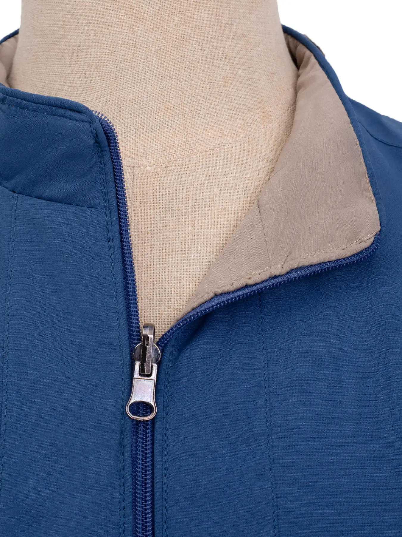 کاپشن بهاره دو رو آبی کرم 14