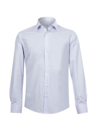 پیراهن مردانه چهارخانه ریز آستین بلند ال سی من 146